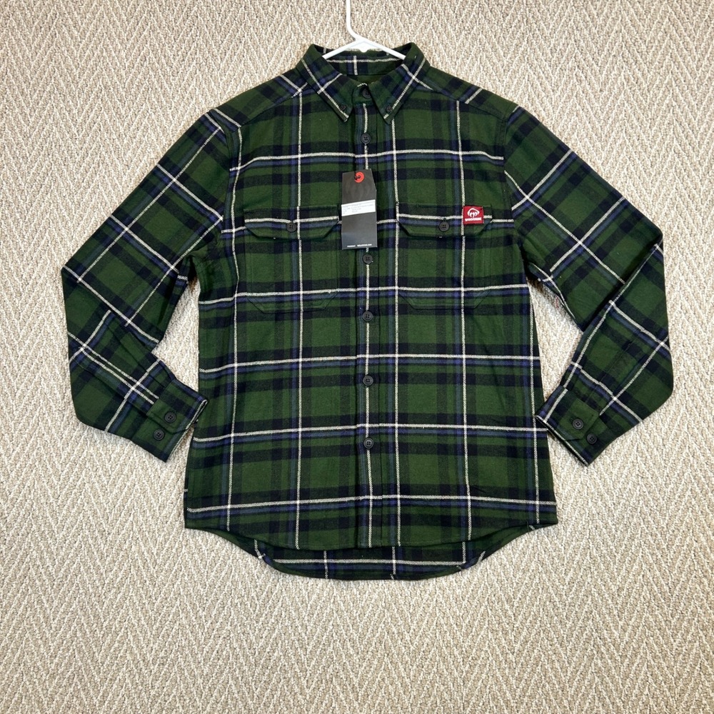 Wolverine Shirt Mens Medium Glacier Flannel Heavyweight Grove Plaid Utility
